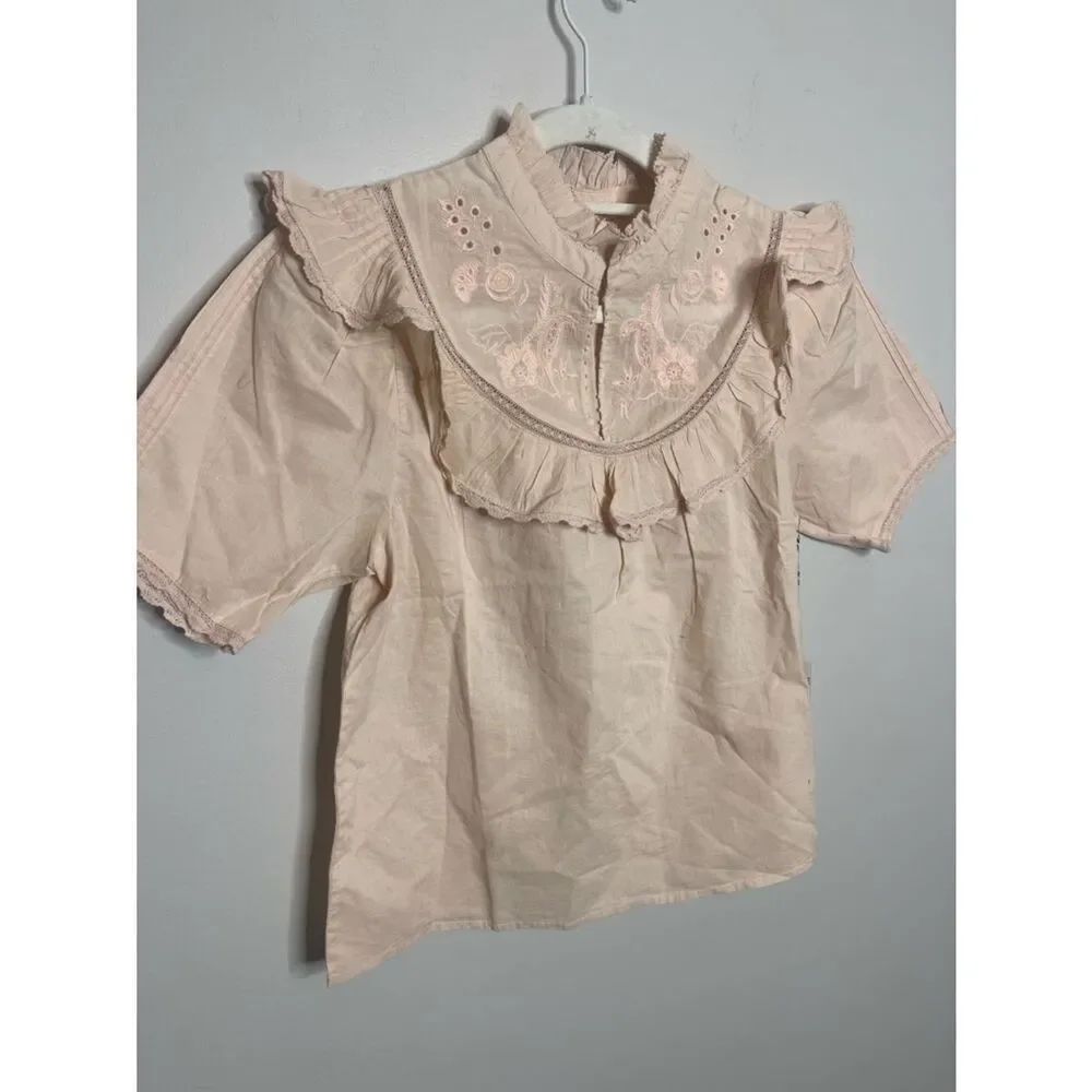 Romantic St Roche Nan Top In Wild Rose, Nostalgic Bridgerton French Bohemian — image 7 of 8